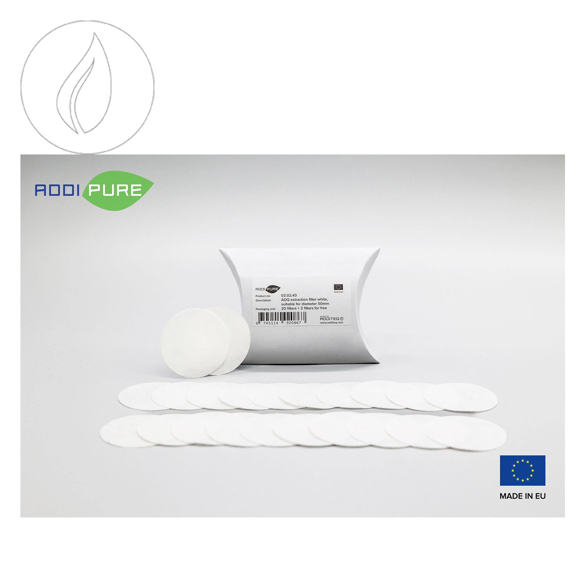 ADDIPURE ADQ extraction filter white for 50mm 20pcs+2Free
