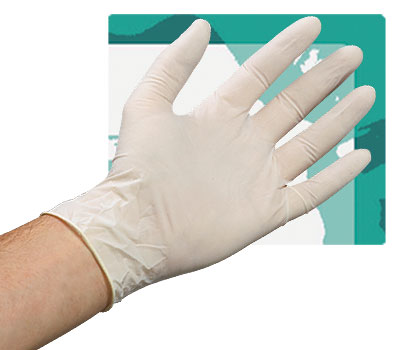 EuroGloves Latex White Powder Free L 100pcs