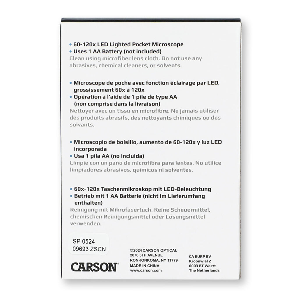 Carson MicroBrite Plus 60-120x LED Lighted Pocket Microscope