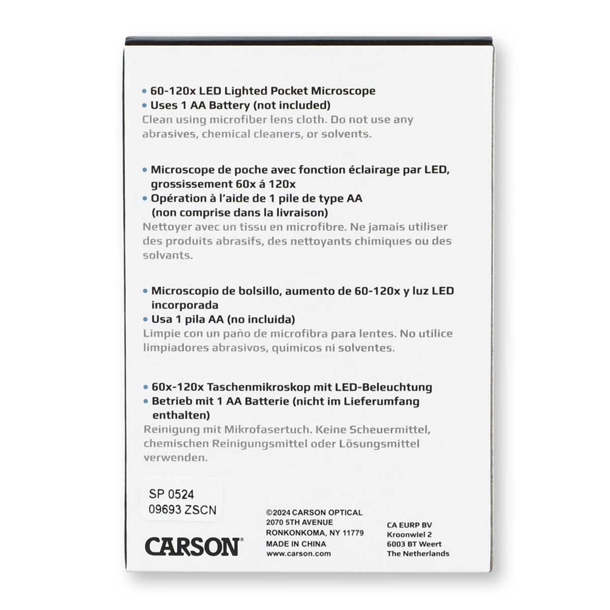 Carson MicroBrite Plus 60-120x LED Lighted Pocket Microscope
