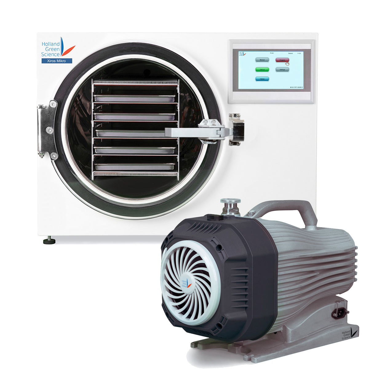 Holland Green Sience Xiros Mikro Freeze Dryer + Anemos Dry Scroll Vacuum Pump