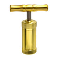Hand Pollenpresse Metall mit Drehgriff Gold