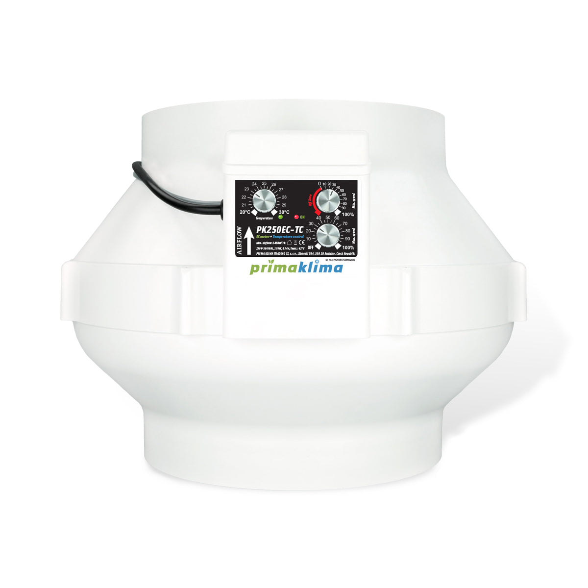 PK250EC-TC Temperature Control 250mm 1450m3/h